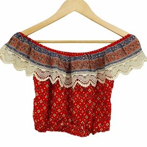 Nightcap Clothing Samba Off Shoulder Crop Top